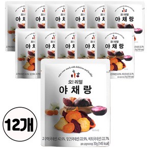 오 리얼 야채랑 국내산 건강간식 고구마칩 당근칩 비트칩, 30g, 12개