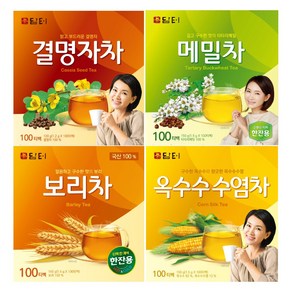 담터 침출차 티백 100T 4종(결명자차+보리차+옥수수수염차+메밀차) 총400T