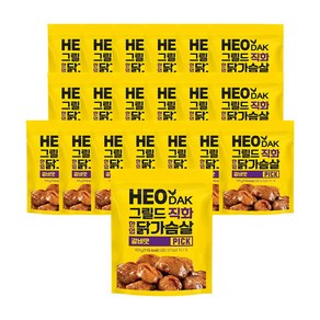 허닭 PICK 그릴드 직화 한입 닭가슴살 갈비맛, 20개, 100g