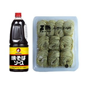 야끼소바 만들기 재료 세트 업소용 - 오타후쿠 야끼소바소스 2.2kg + 다마시이 고급 생 야키소바면 1.5kg 생라멘, 1개