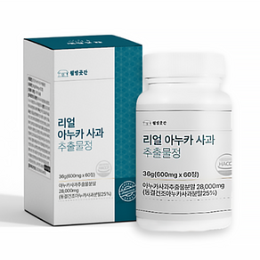 웰빙곳간 리얼 아누카 사과 추출물 36g 60정 이탈리아산 아누카사과 제주 레드비트, 1개