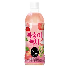 웰그린 스위츠 복숭아녹차 제로 500ml X 24PET (1박스) 음료수