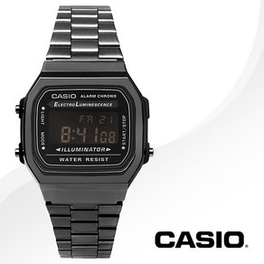 [CASIO] 카시오 A168WGG-1B 남성 메탈 그레이크롬도금 디지털 시계