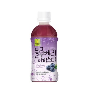 웰그린 스위츠 블루베리 아이스티 340ml X 20PET(1박스) 음료수 편의점, 20개