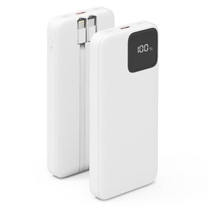 하이온 LED 대용량 보조배터리 10000mAh C타입, HB-10000, 화이트