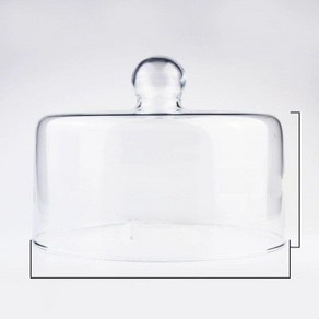 케이크 뚜껑 유리돔 덮개 보관함 빵 커버 케익 디저트 커버, 24cm 직각 유리 커버, 1개