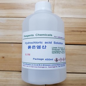 묽은염산 0.1M(0.1N) Dilute Hydochloic Acid(HCI) 화)450ml 오피스안, 1개, 450ml