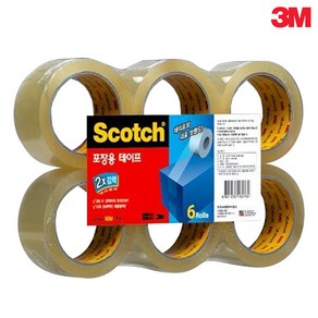 3M 스카치 포장용 테이프 3615-6 48mmx50M 투명 6개입, 1개