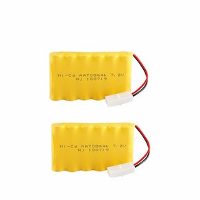 7.2v 700mAh 배터리 7.2V 충전기 RC 자동차 로봇 탱크 건 보트 NiCD Aa 700ma 충전식 팩, [02] 2pcs, 2개