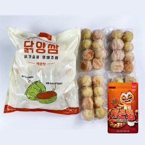 펀쿡 닭양쌈 32구 +케존맵 떡볶이소스 50g, 닭양쌈 매운맛 32구+처음부터 알맞은맛 50g, 4개