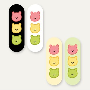 [스마트밴드] 아이엠스튜디오 신호곰 핑거 그립 모모밴드 휴대폰 거치대 1+1, 1개, 신호곰 / 옐로우,그린 1+1