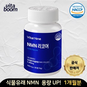 비타붐 프리미엄 식물성 NMN 500mg 노화의 종말 NAD+, 1개, 30정