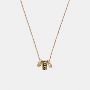 코치 시그니처 에나멜 론델 목걸이 CI905 GDBK Signatue Enamel Rondell Necklace