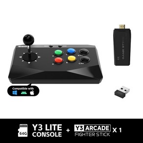 레트로 게임기 DATA FROG Y3 아케이드 4K 비디오 게임 콘솔 키보드 내장 10000 스틱 PS1 FC GBA TV Dendy용, 1 player, 1) 1 player, 1개