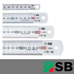 SB 철직자 600/1000mm 양면눈금표시 스텐레스 스틸자, SB 철직자 600mm, 1개