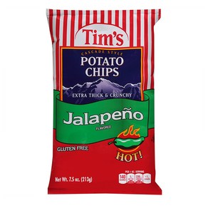 Tim's Cascade 포테이토 칩스 213g 2팩 할라피뇨 Tim's Cascade Style Potato Chips Jalapeno 7.5 Ounce, 2개