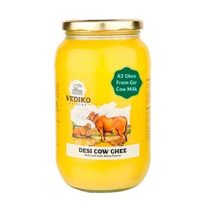 인도정품 Vediko A2 Gir Cow Ghee 기버터 1L / 500ml / 250ml 100% 순수 버터 자연스럽고 건강한 품종