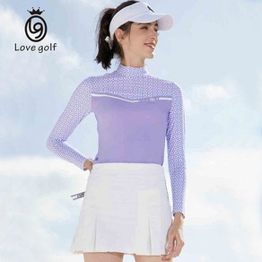 LG 여성 골프 웨어 여성 긴팔 프린트 티셔츠 봄여름 신상품 라운드넥 GOLF 트레이닝복 LG2121