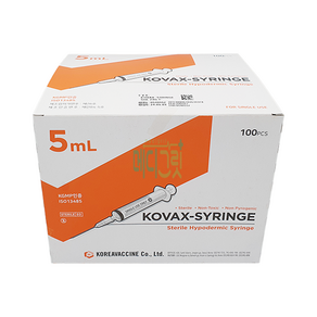 한백 일회용주사기 5cc 23G 25mm 100개입 / 한국백신 한백 주사기 Kovax Syinge 코박스 한백주사기 시린지, 100개