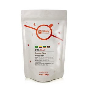 커피세상 블렌드원두 프리미엄블렌드 산미있는맛, 220g, 1.홀빈 (분쇄안함), 1개