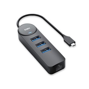 베이식스 4in1 USB3.0 허브 + 기가비트 랜젠더 RJ45 노트북 인터넷 젠더 컨버터 연결단자C타입