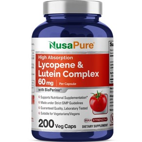 NusaPure Lycopene 누사퓨어 라이코펜 루테인 컴플렉스 토마토 추출물 60mg 200캡슐