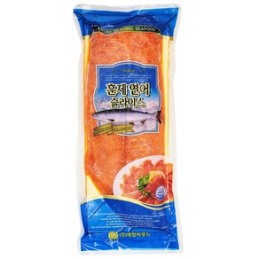 세정씨푸드 냉동 업소용 대용량 훈제연어 슬라이스 중량 약 1kg 이상, 1개