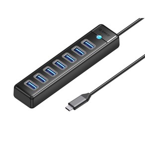 오리코 C타입 A타입 7포트 USB 3.0 허브 PW7U, Type-C, 100cm, 1개