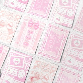바인더대지 핑크버전 포카 포장용품 바인더 속지 뒷대지, 80장, 핑크4종