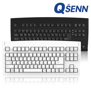 QSENN DT35 89 ABS V1 풀윤활 가스넷 유무선 기계식 키보드, 저소음 바다소금축, 화이트