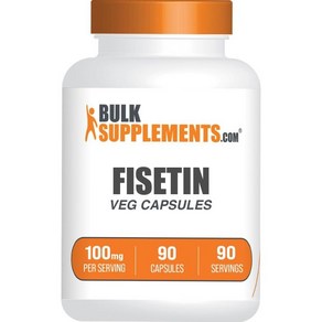 BulkSupplements.com 피세틴 캡슐 - 피세틴 100mg 피세틴 - 제 공급원 비건 글루텐 프리 1회 제공량당 캡슐 1캡슐 비건 캡슐 90개(1팩), BulkSupplements.com 피세틴 캡슐 - 피, 1개