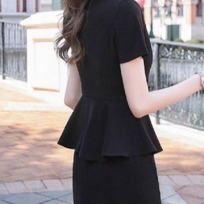 여름 성형외과 정장반팔 블랙 4XL 원무과 여성 유니폼 병원