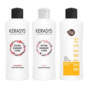 애경 케라시스 엑스트라 데미지 케어 180ml 샴푸 + 린스 + 샤워메이트 리프레시 망고 바디워시, 케라시스 엑스트라 데미지 샴푸 180ml(6097742, 1개