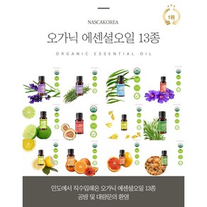 나스카코리아 오가닉(유기농)에센셜오일 라벤더프렌치 10ml [미국FDA / HACCP 시설], 페퍼민트, 1개