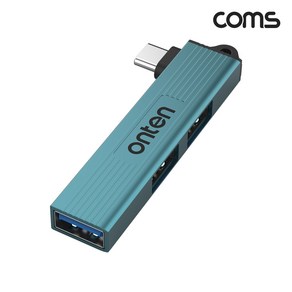 Coms FA099 C타입 꺾임 to USB3.0 1포트+USB2.0 2포트 USB 허브 일체형 젠더타입 Type-C 꺽임형 USB A타입 3포트 USB포트확장, 1개