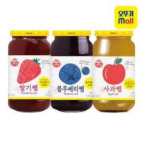 딸기쨈 500g+사과쨈 500g+블루베리쨈 500g, 1개, 500g