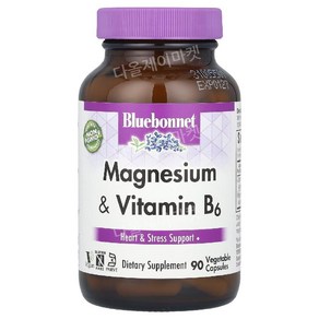 블루보넷 마그네슘 비타민B6 피리독신 마그네슘400 산화마그네슘 magnesium vitaminb6 90정, 1개