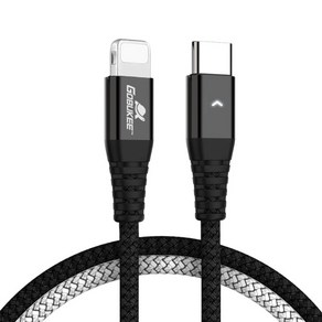 고부기 USB C to 8핀 라이트닝 아이폰 고속 충전 케이블[0.3m], 블랙(0.3m), 1개
