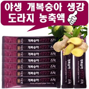 [실속형 50포] 천수인 야생 개복숭아 발효 생강 도라지농축액 스틱 목에 좋은 엑기스, 750g, 1세트