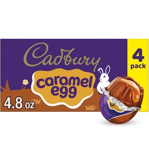 Cadbuy Caamel Eggs 4-count Box 4.8-Ounce 캐드버리 캐러멜 에그 4개입 상자 4.8온스, 1개, 136g