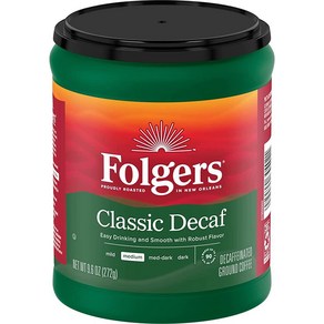 Folges 디카페인 커피 그라운드 커피 클래식 미디엄 로스트 272.2g(9.5온스) 통, 9.6 Ounce (Pack of 1), 272.2g, 1개