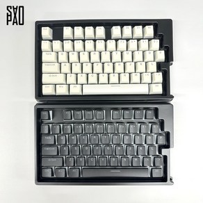 OEM 사선푸딩 키캡 PBT LED투과 블랙/화이트 (117키), 화이트