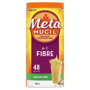 Metamucil 데일리 차전자피 파우더 보충제 무설탕 소화 건강을 위한 4-in-1 섬유질 무맛 부드러운 맛 음료, 3개, 120g, 120g