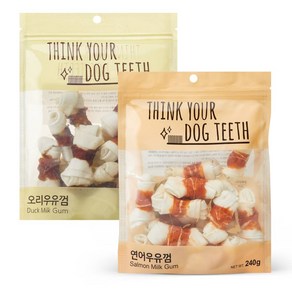 Think you dog teeth 오리 15p + 연어 15p 세트, 오리, 연어, 1세트, 480g