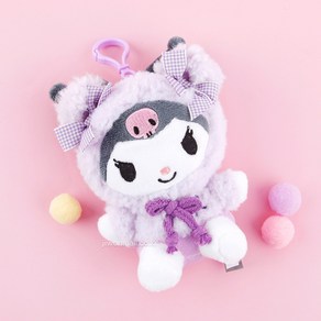산리오 베어후드 가방고리인형 13cm 쿠로미, 130mm, 혼합, 1개