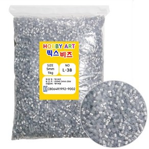 키득키득 [벌크포장]L-38 네온 픽스비즈 5mm[은색]1kg 1봉, 1개