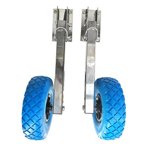 앞딩기 딩기돌이 BECO-보트 발사 휠 스테인레스 스틸 트랜섬 돌리 풍선 보트용 2 개, 02 pneumatic Wheels