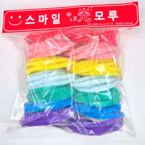 국산 광모루 레인보우 7가지색 모루세트 모루인형 만들기, 1봉
