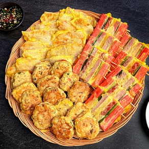 [당일조리] 엄마손맛 옛날 전통방식 제사전 모듬전 3종 (꼬지전+동태전+동그랑땡), 1세트, 1.5kg