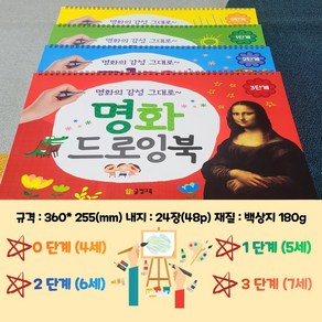 그리기 쉬운 명화드로잉북 0~3단계 유치원/어린이집/미술교재/4 5 6 7세, 1단계, 글빛교육